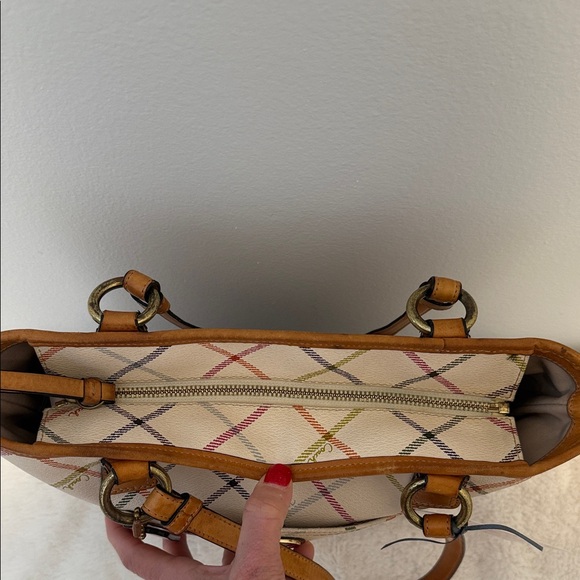 Coach Peyton Tattersall Stripe Shoulder Bag - Picture 6 of 8